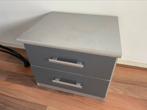 2 Grey wooden bed side drawers, Ophalen, Gebruikt, Hout