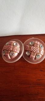 Vintage Zalm roze goud oorclips, Ophalen of Verzenden