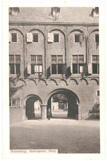 700406 Middelburg Balanspoort Abdij Zeeland Nette oude kaart beschikbaar voor biedingen