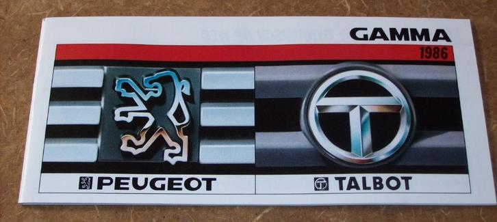 brochure Peugeot Talbot modellenprogramma  1986, Boeken, Auto's | Folders en Tijdschriften, Nieuw, Overige merken, Ophalen of Verzenden