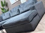 XL Ribstof  U-Bank / Hoekbank / Loungebank - Grijs - 363cm, Huis en Inrichting, Banken | Bankstellen, Ophalen, -, -, Hoekbank