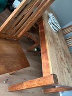 Houten eettafel + 6 stoelen - Indonesisch hardhout, Huis en Inrichting, Ophalen, Gebruikt, 6 tot 8 stoelen