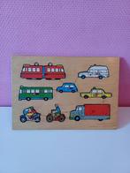 Vintage houten knopjespuzzel, begin jaren '80, Gebruikt, Ophalen of Verzenden, Van hout, Minder dan 10 stukjes