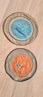 Twee Chinese geborduurde onderzetters, Antiek en Kunst, Ophalen of Verzenden