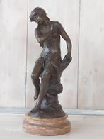 Sculptuur jongedame zittend gesigneerd Moreau uit 1890-1910, Antiek en Kunst, Ophalen of Verzenden