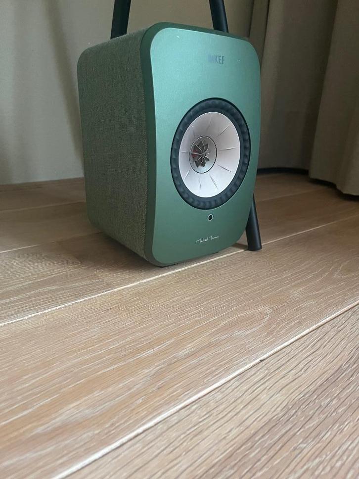 KEF LSX 2 Groen Michael Young Edition, Audio, Tv en Foto, Luidsprekers, Zo goed als nieuw, Front, Rear of Stereo speakers, 120 watt of meer