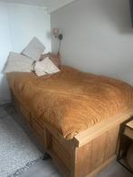 eikerhout bed, 100 cm, Gebruikt, 210 cm, Eenpersoons
