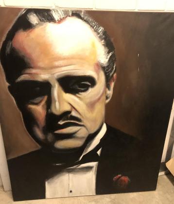 Handgeschilderd Godfather Canvas 120100 cm beschikbaar voor biedingen