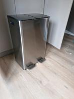 Zo goed als nieuwe prullenbak met 2 lades, Huis en Inrichting, Ophalen, Met pedaal, 50 tot 75 cm, Rvs