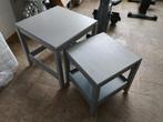 2 Zeer Mooie Grijze Inschuifbare Grenen Bijzettafeltjes, Ophalen, Minder dan 45 cm, Minder dan 55 cm, Massief grenen