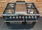 Luxe Fornuis Boretti 90 cm antraciet rvs 2 ovens frytop, Witgoed en Apparatuur, Fornuizen, 60 cm of meer, 5 kookzones of meer