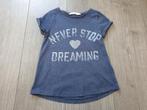 H&M blauw T-shirt met pailletten opdruk mt 110/116 ~ MD2000, Kinderen en Baby's, Kinderkleding | Maat 110, Gebruikt, Meisje, H&M