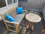 Tuinbank en Tafel Set, Tuin en Terras, Ophalen, Gebruikt, Rond, Hout