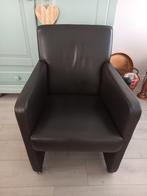 Donkerbruin leren eetkamer fauteuils 4 stuks. In 1 koop ., Huis en Inrichting, Fauteuils, Ophalen, Minder dan 50 cm, Minder dan 75 cm