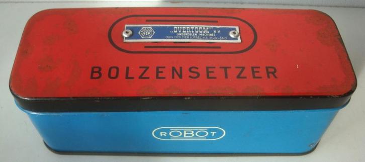 Bolzensetzer rOBOt blikje 17,5 x 6,4 x 6 cm, behoorlijke sta, Verzamelen, Blikken, Zo goed als nieuw, Overige, Overige merken