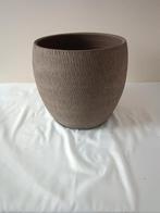 Grijs bruine bloempot 100% handgemaakt merk Mica, Tuin en Terras, 25 tot 40 cm, Rond, Nieuw, Minder dan 40 cm