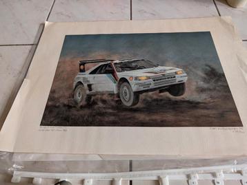 Peugeot 405 Turbo 16 - Evert van Binsbergen zeefdruk  beschikbaar voor biedingen