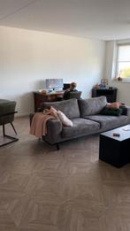 Suède Bankstel met Hocker - Goede Staat, Ophalen, Gebruikt, Rechte bank, Modern