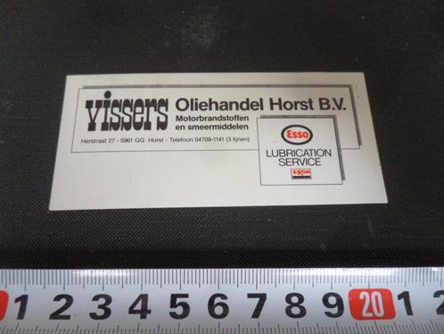 sticker Horst Vissers Oliehandel ESSO lubrication service, Verzamelen, Stickers, Zo goed als nieuw, Bedrijf of Vereniging, Ophalen