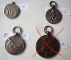 5 oude sportmedailles: voetbal, korfbal, wielrennen, 30-er,, Postzegels en Munten, Penningen en Medailles, Nederland, Overige materialen
