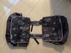 Donkerblauwe fietstassen XL met bloemenprint - nette staat, Fietsen en Brommers, Ophalen, Zo goed als nieuw