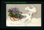 Mooie ansichtkaart kar duiven bloemen A4-30, Verzamelen, Ansichtkaarten | Themakaarten, Ophalen of Verzenden, 1920 tot 1940, Gelopen