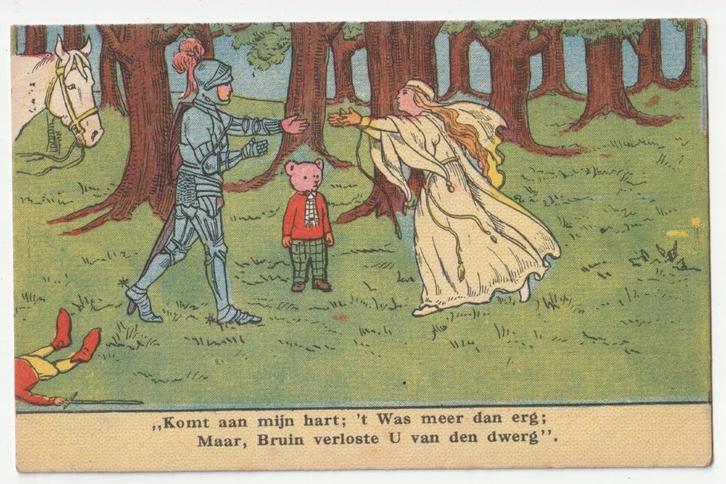 Bruintje Beer / Rupert Bear oude ansichtkaart, Verzamelen, Ansichtkaarten | Themakaarten, Ongelopen, 1940 tot 1960, Overige thema's