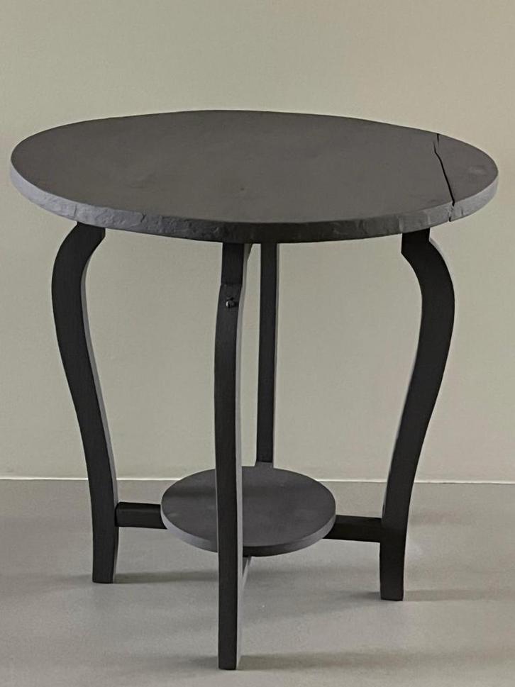 Bijzettafel, Huis en Inrichting, Tafels | Bijzettafels, Zo goed als nieuw, Rond, 45 tot 60 cm, Minder dan 55 cm, Hout, Ophalen