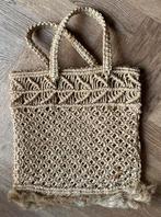 Vintage jaren 70 macramé handtas, Sieraden, Tassen en Uiterlijk, Tassen | Damestassen, Ophalen, Gebruikt, Beige, Handtas