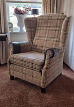 Burberry velvet fauteuil stoel ruitstoel met leer !, Huis en Inrichting, Fauteuils, Ophalen, Gebruikt, Leer
