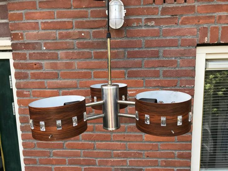 Vintage Lakro Hanglamp - Zeldzaam Model!, Huis en Inrichting, Lampen | Hanglampen, Zo goed als nieuw, Minder dan 50 cm, Glas, Metaal