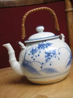 Chinese theepot trekpot blauw wit porselein, Verzenden