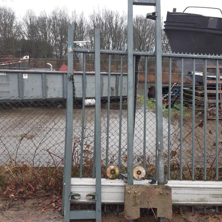 Rolpoort Schuifpoort Handmatig Heras, Tuin en Terras, Tuinhekken en Hekwerk, Gebruikt, Spijlenhekwerk, IJzer, Ophalen