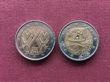 2 euromunten Frankrijk 2014-2024 beschikbaar voor biedingen