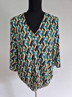 Top58 - Kleurrijke Jo-Ann top maat L (1), Kleding | Dames, Tops, Ophalen of Verzenden, Zo goed als nieuw, Maat 38/40 (M), Zonder mouw