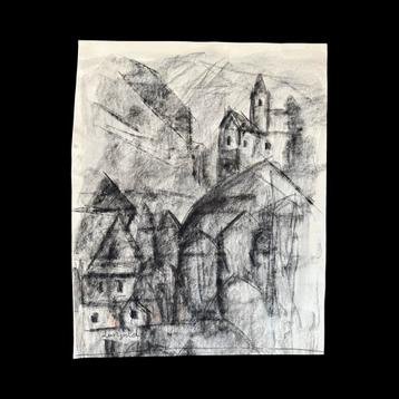 Leo Gestel (1881-1941) - originele tekening dorpsgezicht beschikbaar voor biedingen