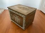 Antieke Engelse Koperen Turfkist met Reliëf, Antiek en Kunst, Ophalen of Verzenden, Koper
