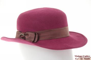 Vintage Dameshoed zacht fucsia haarvilt 55 = S tot XS beschikbaar voor biedingen