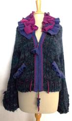 Apart wollen vest met vilten kraag van Save The Queen! M, Kleding | Dames, Verzenden, Zo goed als nieuw, Maat 38/40 (M), Paars