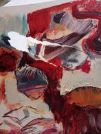 Gouache vrouw met hoed jaren 90, Ophalen of Verzenden