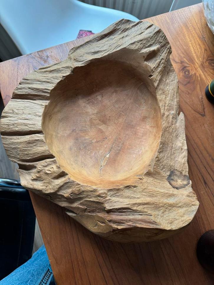Houten Schaal - Diameter 45 cm, Huis en Inrichting, Woonaccessoires | Schalen en Manden, Gebruikt, Schaal, Rond, Hout, Ophalen of Verzenden