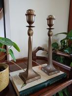 Franse Brocante Lamp Set koper messing getorst lampenvoet, Ophalen of Verzenden