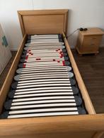 Seniorenbed met elektrisch verstelbare lattenbodem 80x200, Ophalen, Verstelbaar, Eenpersoons, Bruin