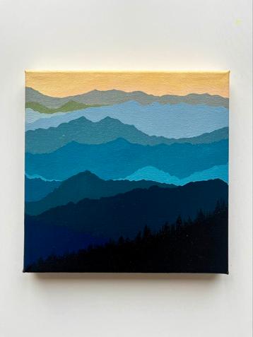 Origineel acryl schilderij - “Layers of Serenity” beschikbaar voor biedingen