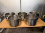 Set rvs horeca pannen Ø40 cm – inductie  – ca. 25/30 liter, Inductieplaat, Zo goed als nieuw, Rvs, Ophalen