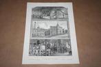 Antieke gravure - Chocoladefabriek Blooker Amsterdam 1886 !!, Ophalen of Verzenden