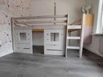 Halfhoogslaper white wash met hutwanden Ties, Kinderen en Baby's, Kinderkamer | Stapelbedden en Hoogslapers, Ophalen, Gebruikt