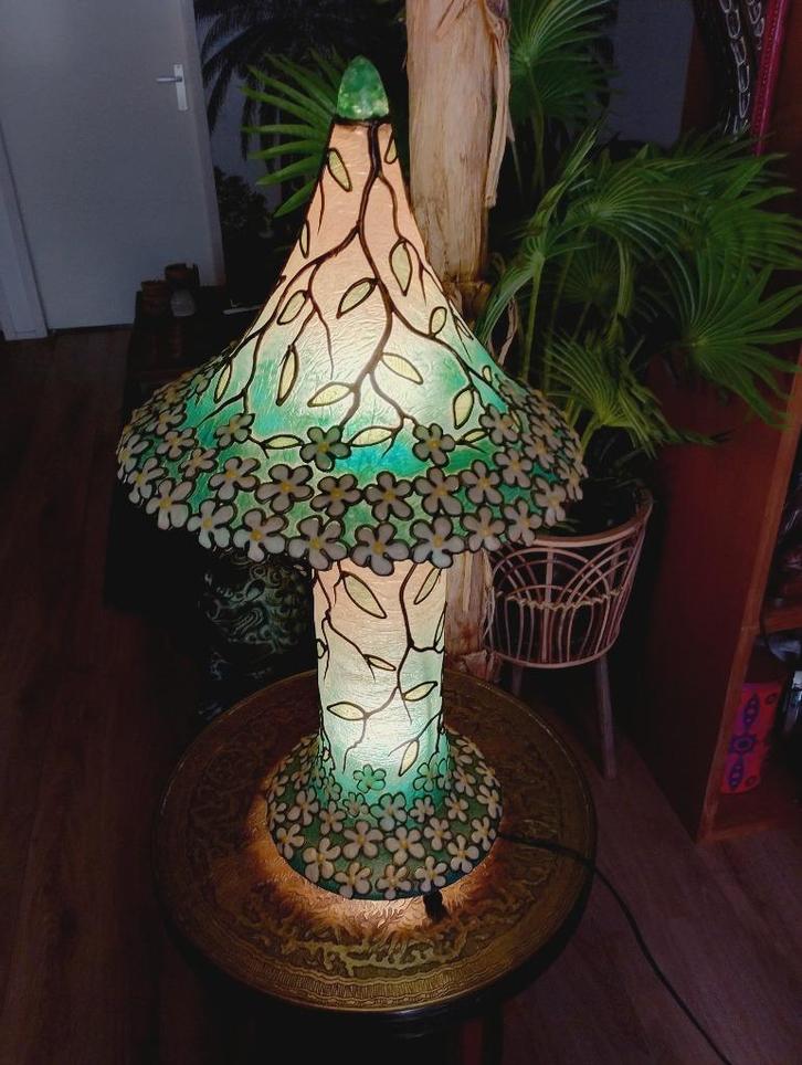 Vintage paddenstoelen lamp, Huis en Inrichting, Lampen | Vloerlampen, Zo goed als nieuw, Minder dan 100 cm, Ophalen of Verzenden