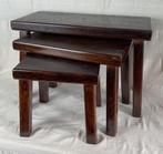 Vintage eiken bijzet tafeltjes, Ophalen, Minder dan 45 cm, Gebruikt, Klassiek