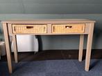 Sidetable met twee rieten laatjes, Huis en Inrichting, Tafels | Sidetables, 25 tot 50 cm, 100 tot 150 cm, Gebruikt, Rechthoekig